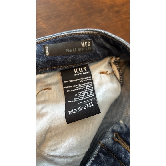 KUT From The Kloth Maggie Wide Drape Leg Jeans Size 14 - Picture 7 of 9